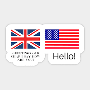 UK VS USA Greetings Sticker